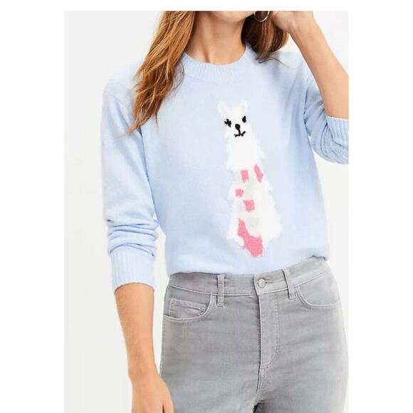 LOFT Sweaters - LOFT Llama Sweater Soft Knit Winter Holiday Animal Print Size XS 1589 NWT